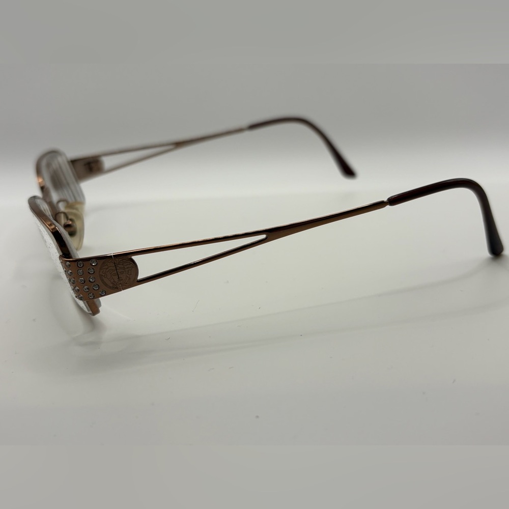 Rectangular Metal Reading Glasses in Brown and Go… - image 3